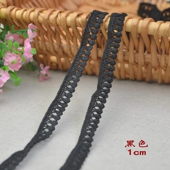 

30Yards 1cm Embroidered Net Tape Ribbon Fabric Home Decoration Lace Trim Garment Accessory DIY Crafts Black Tassel Applique