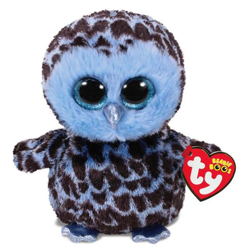 

Ty Beanie Boos Blue Black Owl Plush Toy Animal Doll 6" 15cm