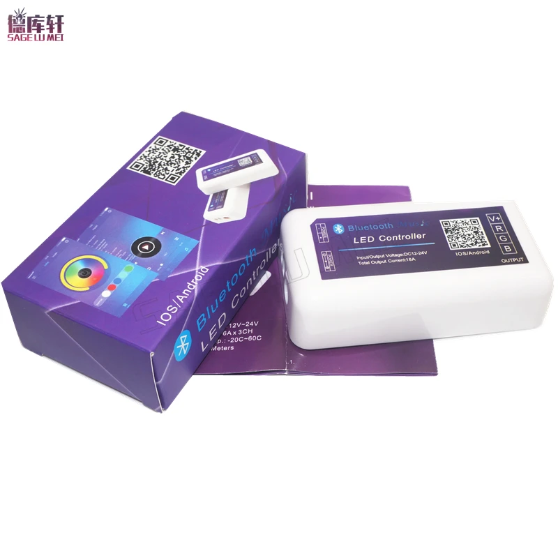 DC12-24V выход 6A* 3CH 18A светодиодный Bluetooth музыкальный контроль светодиодный rgb-лента лампа управления Лер беспроводной RGB управление Лер IOS/Android APP