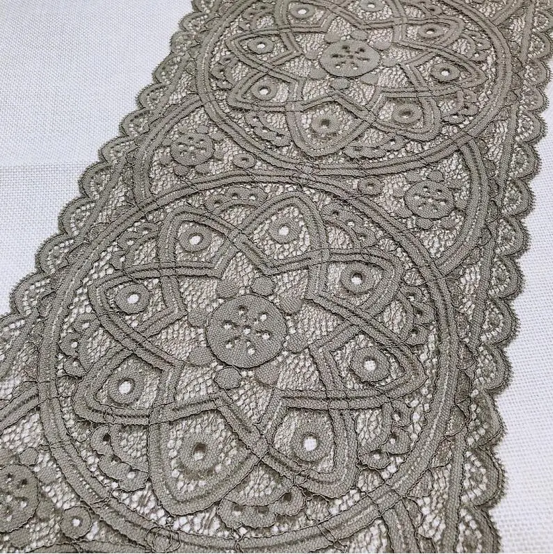 

3 Meters/lot 22cm Width High Quality Olive Green Stretch Fabric Elastic Lace Trim Mesh DIY Bra Underwear Accessories