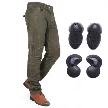 

2019 upgrade Men Motorcycle Riding Pants Motocross Racing Jeans Biker Protective Pants With 4 X Knee Hip Protector Pads S-3XL