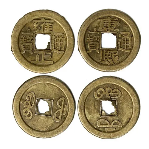 10 шт. Счастливый Китайский Фортуна монета Восточный император деньги набор отверстие подвесной Декор