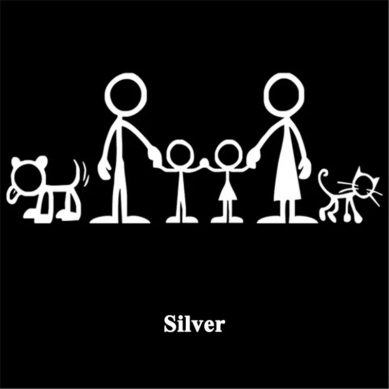 1pc SEEYULE 18.5x9cm Cartoon A Family Car Stickers Fashion Vinyl Car Decorative Accessories for BMW VW Golf Passat Audi 