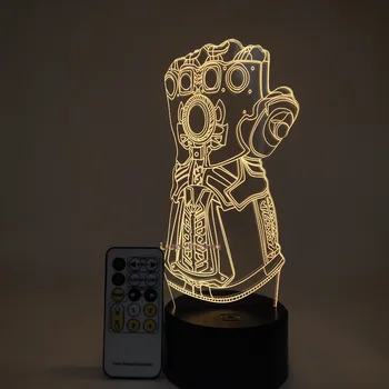 

Thanos Infinity Gauntlet Gloves Lampara 3D Night lights Avengers Infinity War LED Changing Novelty Light Creative Desk lamp