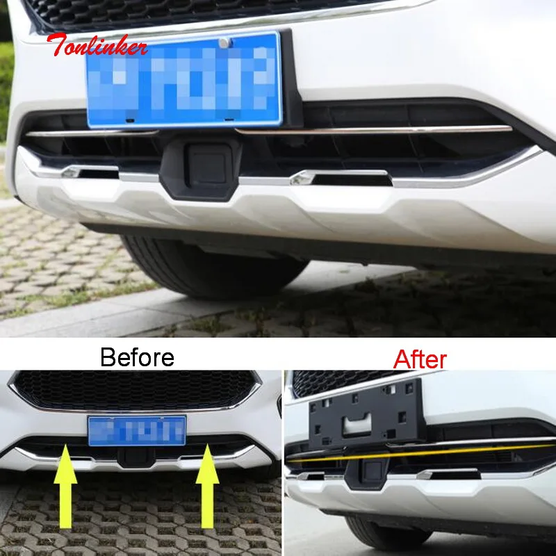 

Tonlinker Exterior Front Racing Grills Cover Stickers for Haval F7/F7X 2018-19 Car Styling 2 PCS Stainless steel Cover stickers