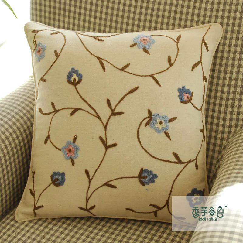 Chinese Handmade Embroidered Pillows Covers Flower And Leafs Pillow Coversleaf pillow cover