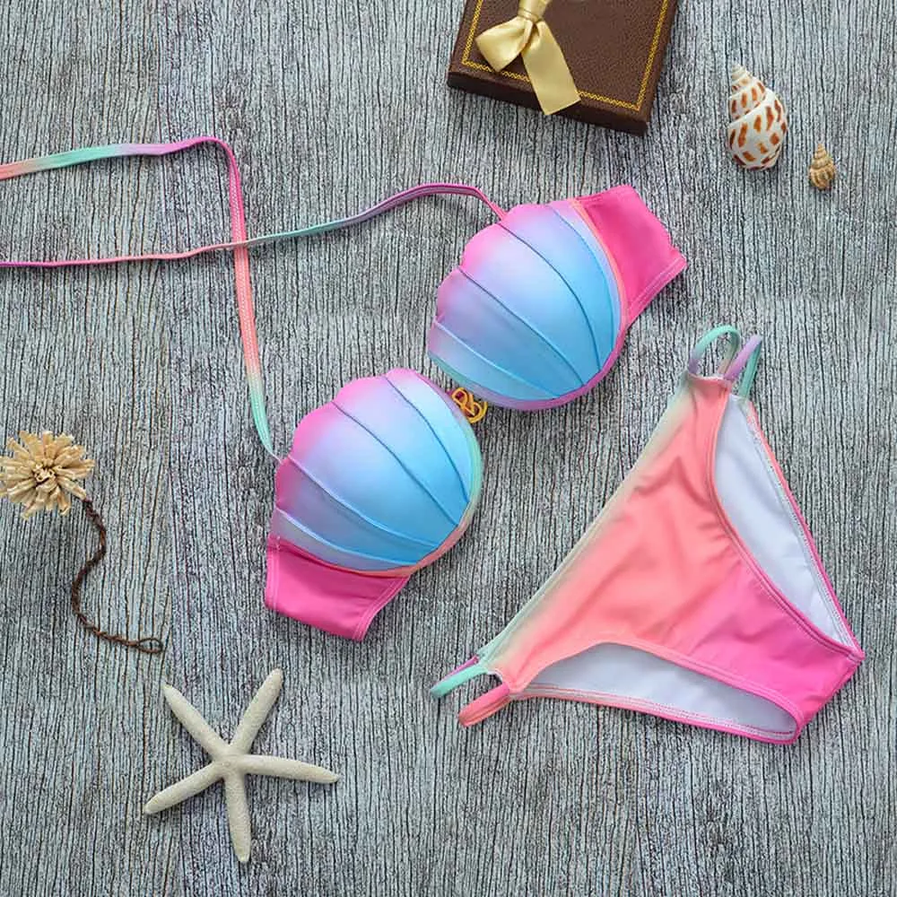 

Hot Sling Bathing Sexy Women Floral Bikini Set Top Swimwear Biquini Swimsuit 2019 Women Push-up Padded Bra Swimsuit6.49