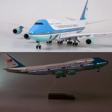 47 см игрушечные модели самолетов Boeing 747 Air Force One с трёхмерными чертёжами W светильник и колеса 1/150 масштаб литой Пластик смолы строгальные
