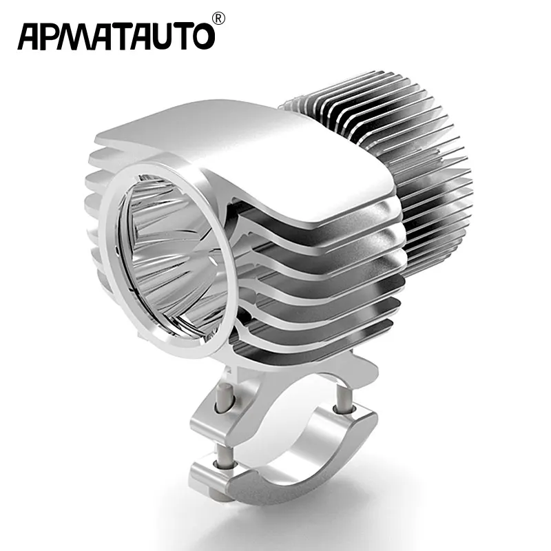 Best Offer of  1x Motorcycle LED Headlight Spotlight 18W 2700Lm Super Bright White Moto Fog DRL Headlamp Hunting D