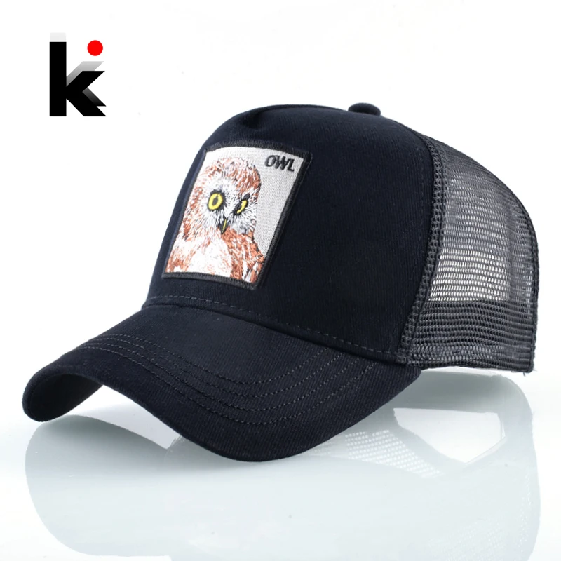 Мужская бейсбольная Кепка на сезон весна-лето из дышащей сетки Snapback мужские женские шапки сова шапка с вышивкой уличная хип хоп черная кость Gorro
