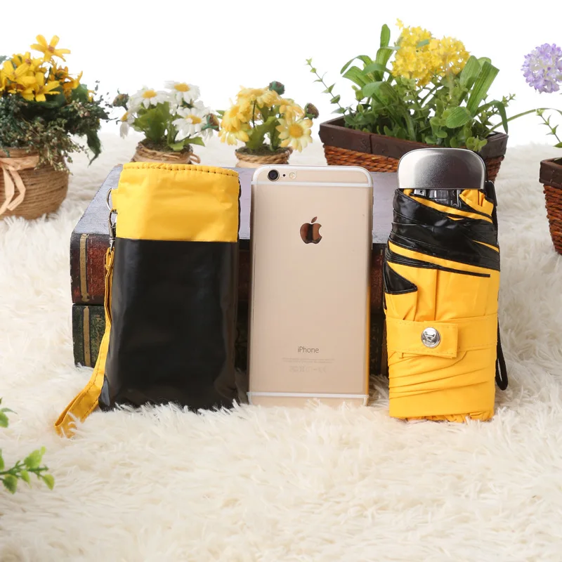 

Light weight portable small creative mini five fold female woman men umbrella sunshade prevented bask in uv protection