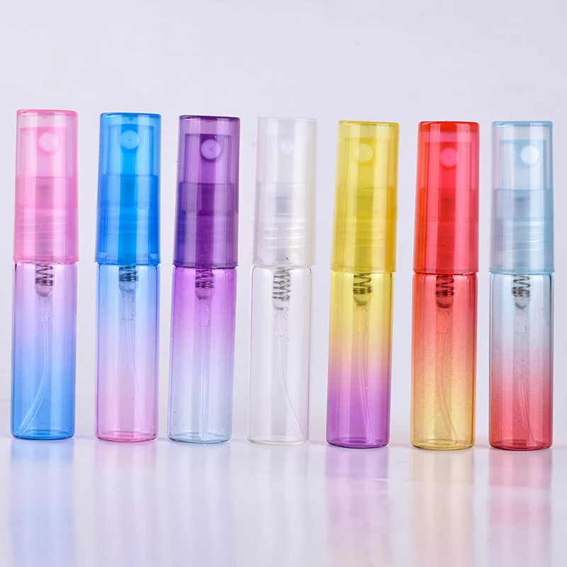 

6Pieces/Lot 5ML 4 ML 8ML Mini Portable Colorful Glass Perfume Bottle With Atomizer Empty Cosmetic Containers For Travel