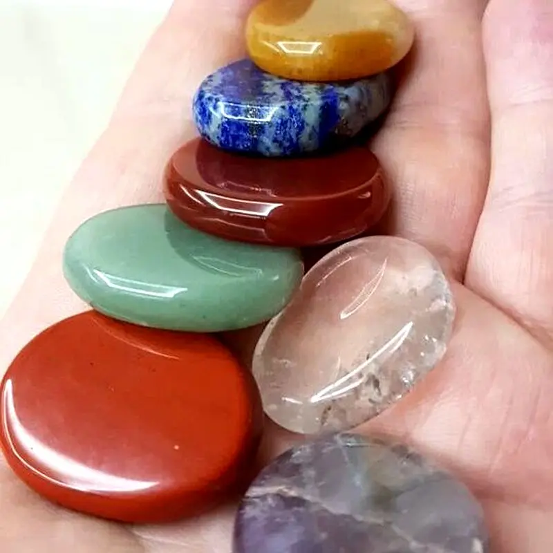7 chakra palm stones