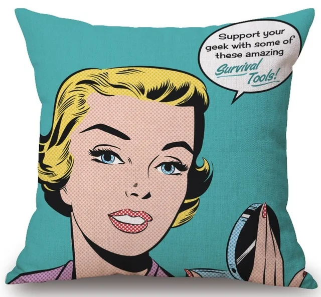 Pillow Case Cushion Cover Pop Art Animation face Pillow Case Cushion Cover Pop Art Animation face