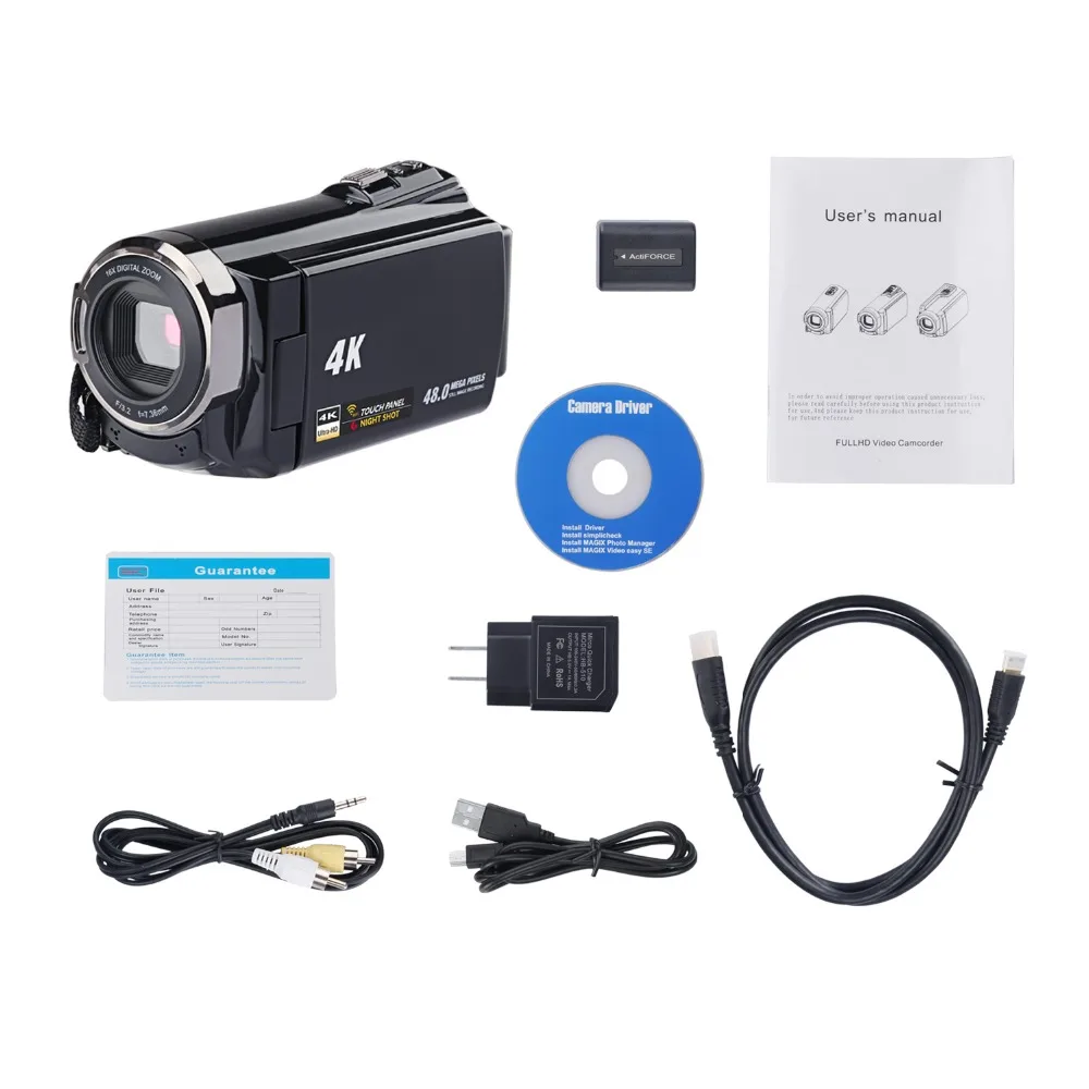 4K Цифровая видеокамера wifi 1080P камера ночного видения анти-встряхивание с горячим башмаком видеокамера 16X цифровой зум Ultra HD рекордер Camare