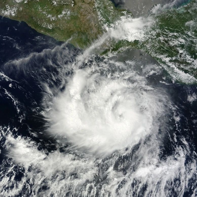 Satellite view of Tropical Storm Darby off the coast of Mexico Poster Print (12 x 16)