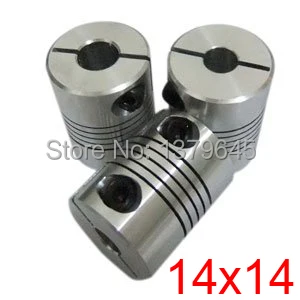 

5pcs/lot Coupler 14mm to 14mm Flexible Shaft Coupler 14x14mm Flex Clamp Shaft Coupling Connector Diameter 32mm Length 40m