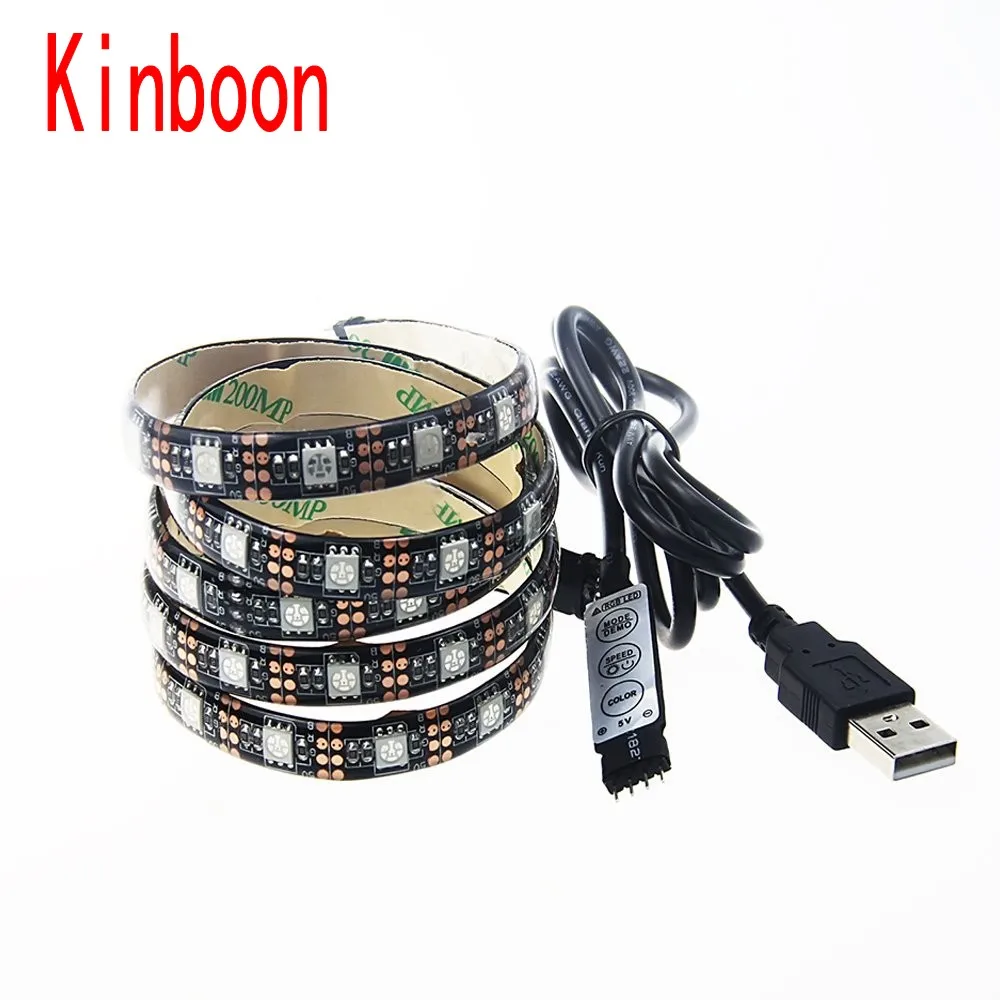 

DC 5V USB LED strip 5050 RGB Flexible Light 50-500cm TV Background Lighting LED strip RF Controller Waterproof /Non waterproof