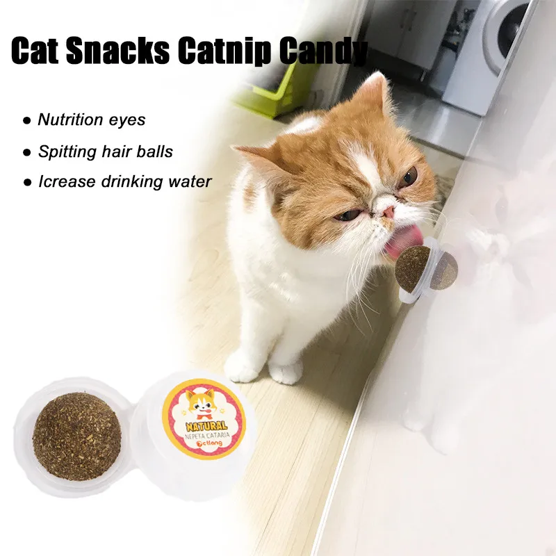 

Healthy Cat Snacks Catnip Candy Licking Solid Nutrition Gel Energy Ball for Cats Kittens Increase Drinking Water Help Digestion