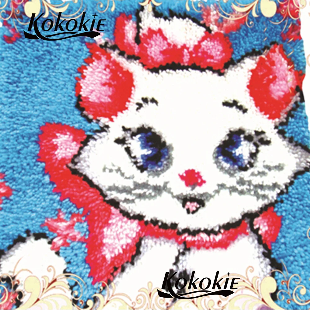Handmade cushion embroidery cross stitch cushions cats Needlework Crocheting Rug Kits latch hook diy rug pillow kits | Дом и сад