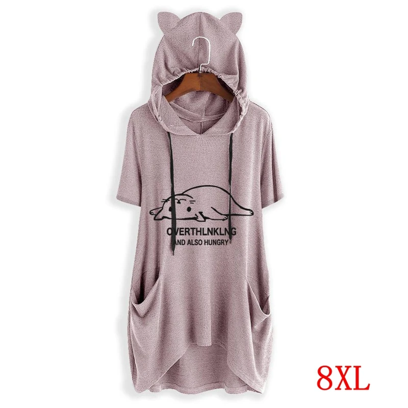 Женская футболка большого размера 5XL 6XL 7XL 8XL летняя свободная с коротким рукавом и