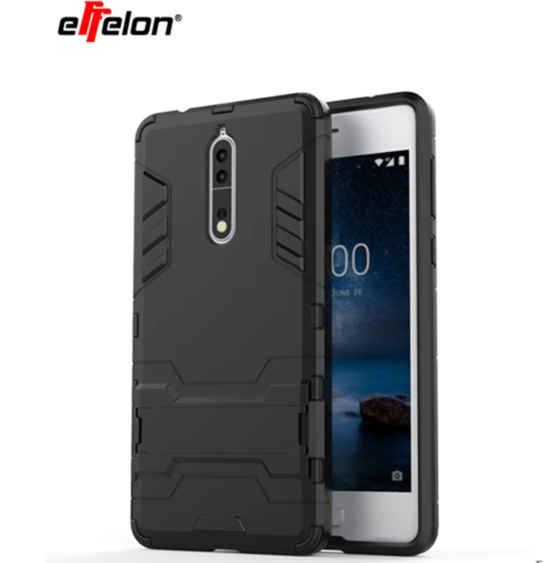 

effelon For NOKIA 8 Cover 5.3'' for Nokia8 Case Quality Hard PC & TPU Hybrid Armor Back Cover Kickstand Mobile Phone Cases