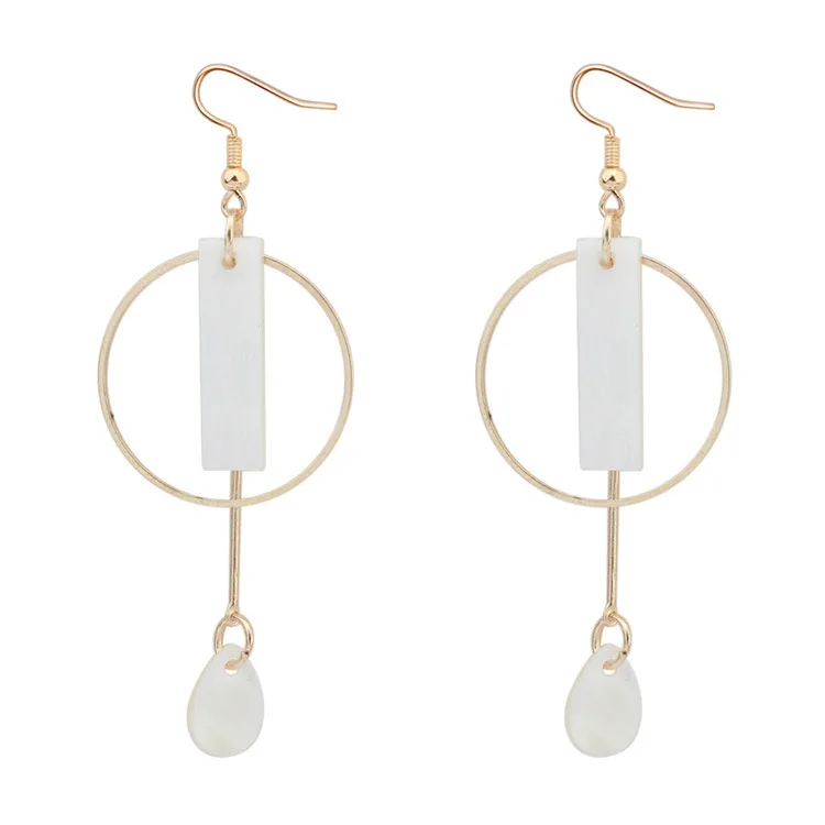 1Pair Retail Fashion Square Round earrings elegant geometric Long earrings Earrings Christmas Gift  EH029