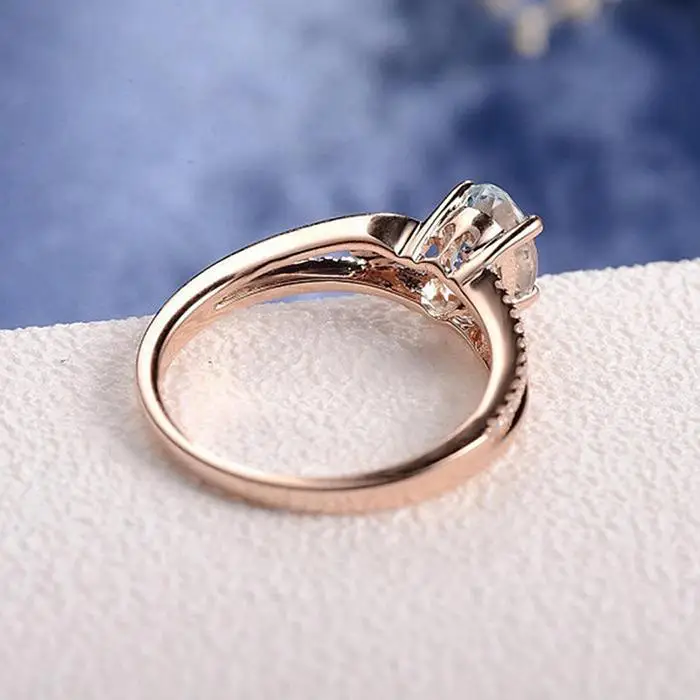 Золото Юбилей и т. д. Для женщин и циркон, ювелирный кольцо кольца в стиле casual вечерние Овальный свадебные Обручение Свадебные Стразы Роза
