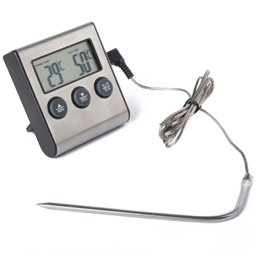 Buy Digital Kitchen Probe Type Cooking Food Meat Thermometer with Timer