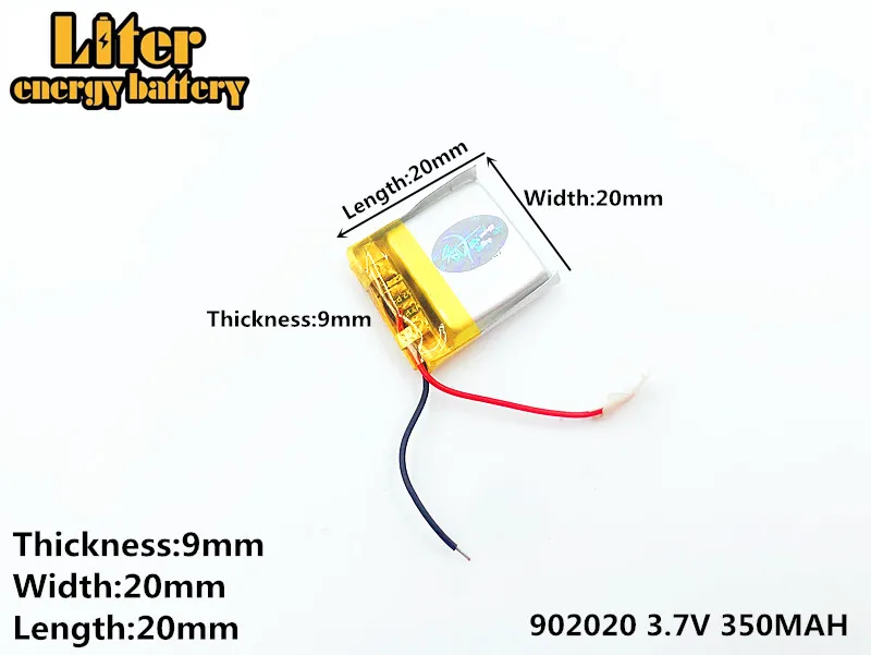 Литиевая батарея 902020 3 7 V 350 mAh 092020 PLIB полимерный литий ионный/литий ионный