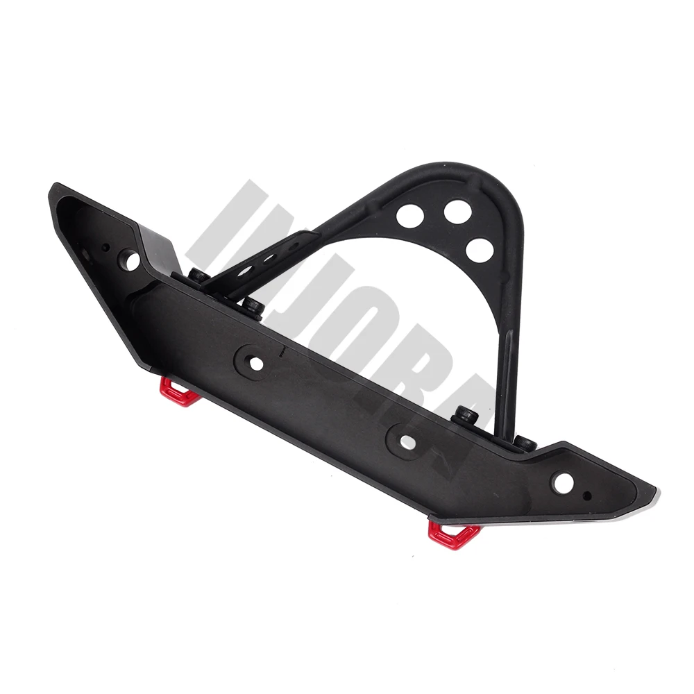 INJORA Metal Black Front Bumper with Light for 1/10 RC Crawler Car Traxxas TRX-4 Axial SCX10 & SCX10 II 90046