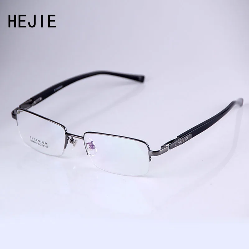 

Classic Style Man's Pure Titanium Eyeglasses Frames Big Size Durable Semi-rimless Clear Lens For Males Size 55-18-142 Y9910