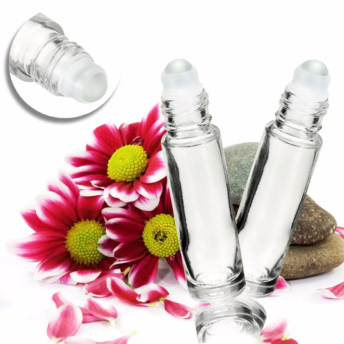 1pc 10ml Clear Empty Glass Roll On Bottle Fragrance Lip Balm Perfume
