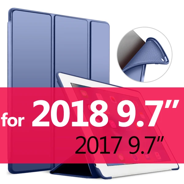 Для iPad чехол 6th Gen для iPad Pro 11 силиконовый мягкий чехол из искусственной кожи Smart Cover Funda для iPad 6го поколения чехол 9,7 - Цвет: Navy Blue 9.7