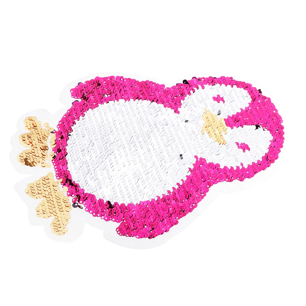 Double Side Embroidered Penguin Sew On Sequins Patch Fabric Applique Crafts