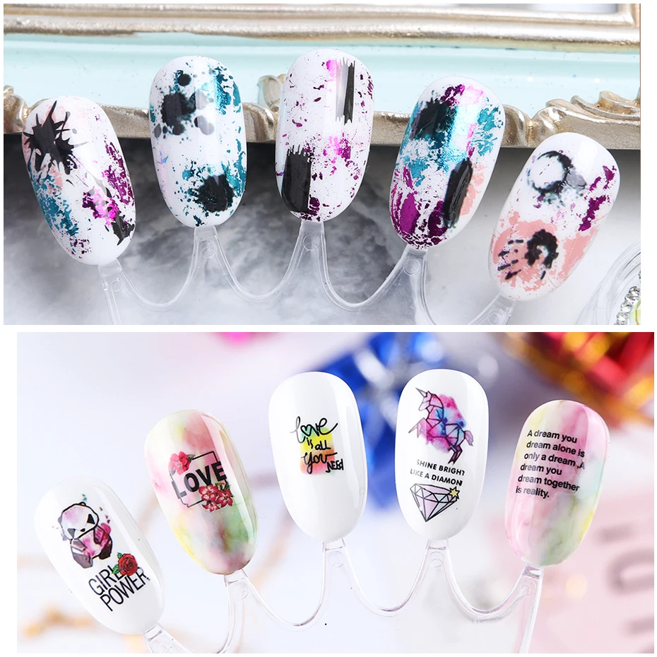  36 Type Floral Nail Water Decals DIY Colorful Geometry Hollow Wraps Flower Nail Art Decorations Nail Sticker Set LEBN1213-1248 (6)