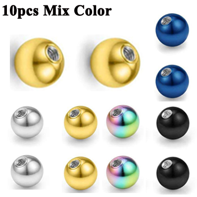 Pieces Mix Colors Stainless Steel Replacement Balls Bead Lip Eyebrow Tongue Ear Tragus Belly Body Piercing Jewelry 14g/16g