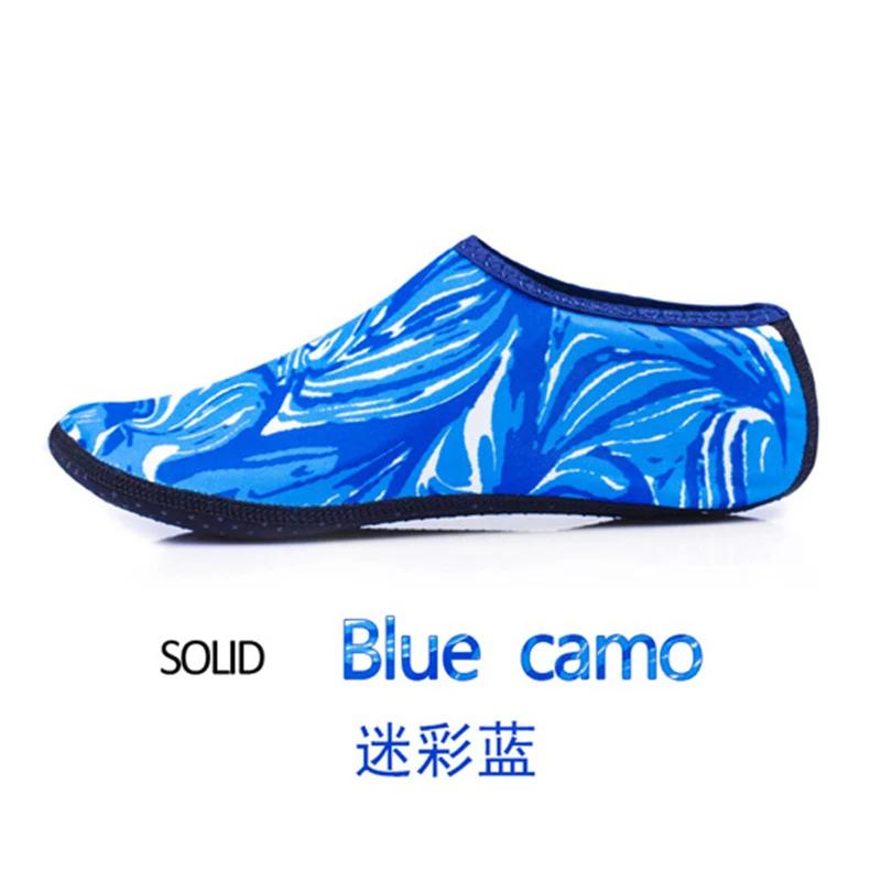 Пляжные спортивные носки для плавания, кроссовки для женщин и мужчин, для подводного плавания, Нескользящие, для занятий йогой, для серфинга дайвинга, обувь, камуфляжные резиновые сандалии - Цвет: blue camouflage shoe