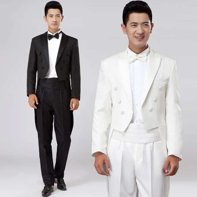 Customized New Style Suits Mens Black And White Groom Tuxedos Peak Customized New Style Suits Mens Black And White Groom Tuxedos Peak Lapel Groomsmen Men Wedding