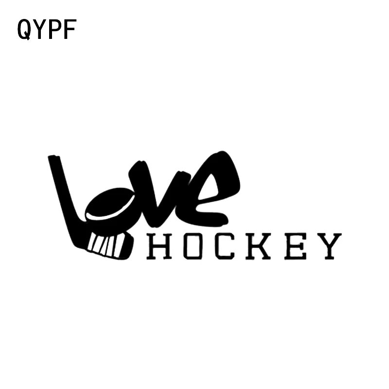 

QYPF 16.5*6.2CM Interesting Love Hockey Player Decor Vinyl Car Stickers High Quality Accessories C16-0547