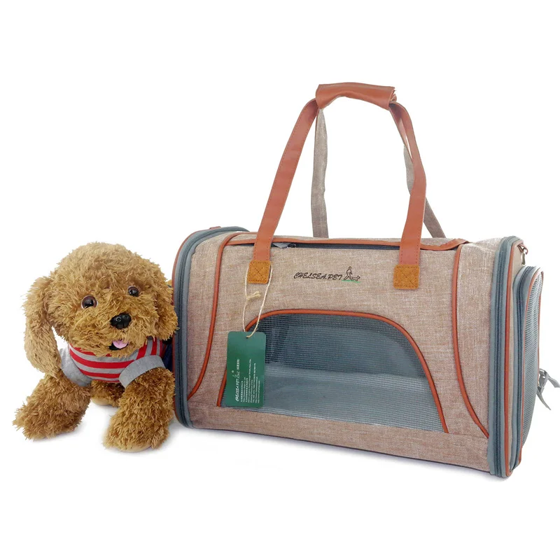 

Pet Backpack Messenger Carrier Dog Oxford Cloth Portable Cat Carrier Outgoing Travel Breathable Pet Bag with Large Side Windows