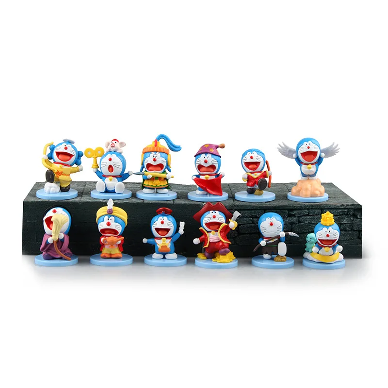 

Cute Anime Doll Doraemon Stand By Me PVC Action Figure Collectible Model Toy 10cm 12pcs/set