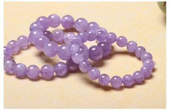 

Natural Lavender Quartz Crystal Round Beads Bracelet 8-16mm AAA