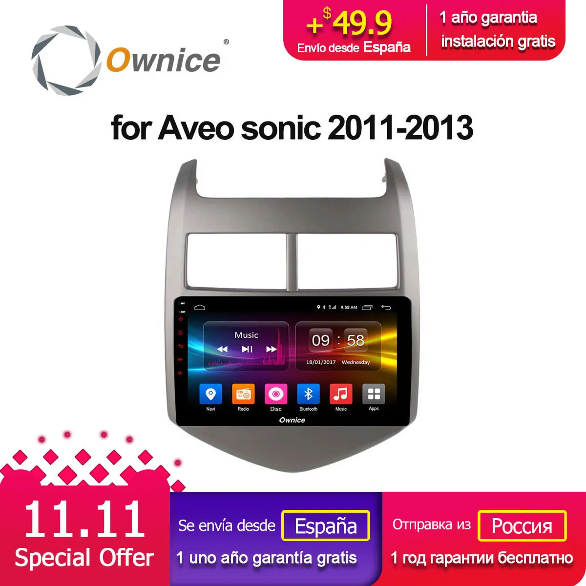 

Ownice K1 K2 K3 Android 9.0 CAR Audio DVD player FOR Cheverolet aveo SONIC 2011 - 2013 gps Multimedia head device unit receiver