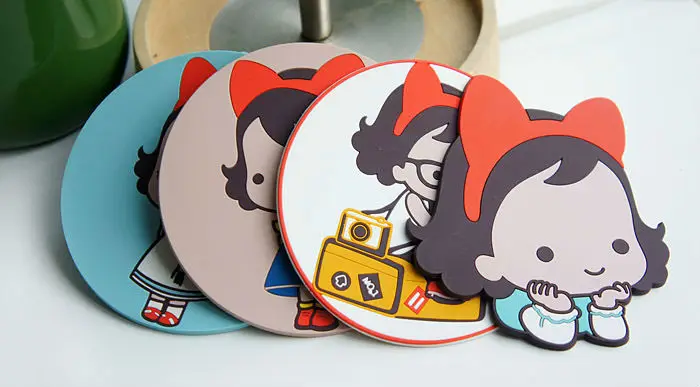 HOT SALE Kawaii Girl Coffee PVC Coaster/ Creative Cup Tea Mat / Wholesale vintage Stationery wholesale | Дом и сад