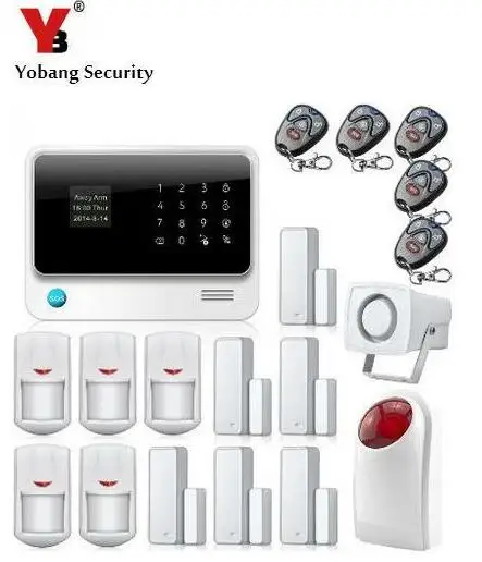 

YoBang Security IOS Android Touch Screen G90B Wireless GSM Alarm System Security Home And Door Window Sensor PIR Motion Detector