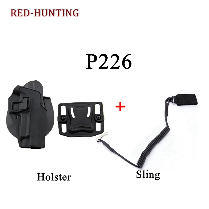

Hunting Tactical Airsoft Pistol P226 Holster with Gun Sling MOLLE Adapter Pouch Waist Gun Holster for SIG SAUER P226