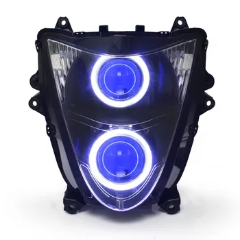 

KT Headlight for Suzuki Hayabusa GSX1300R 2008-2017 LED Angel Eye Blue Demon Eye Motorcycle HID Projector Assembly 2015 2014 13