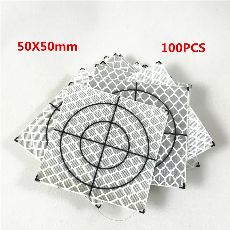 

100pcs NEW Reflector Sheet 50 X 50 mm ( 50X50 ) Reflective tape target for total station 3M Brand