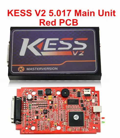 KESS V2 V5.017 SW V2.23 мастер ECU чип Тюнинг инструмент KESS 5,017 красный PCB онлайн неограниченное количество жетонов функции питания - Цвет: KESS Main unit Red